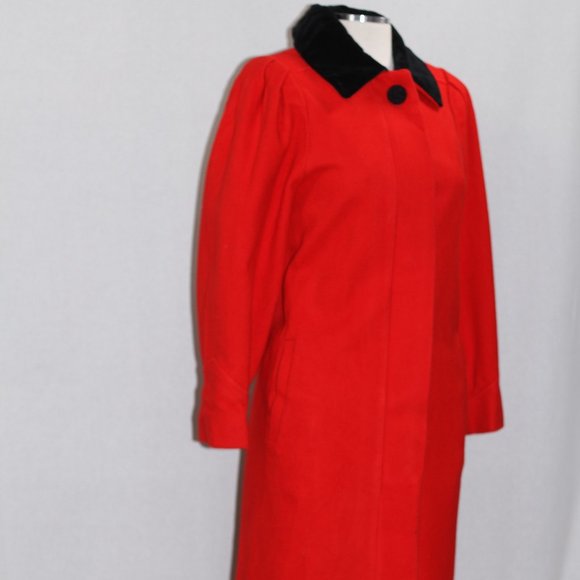 Charles Klein Red Wool Trench Coat - Picture 9 of 12